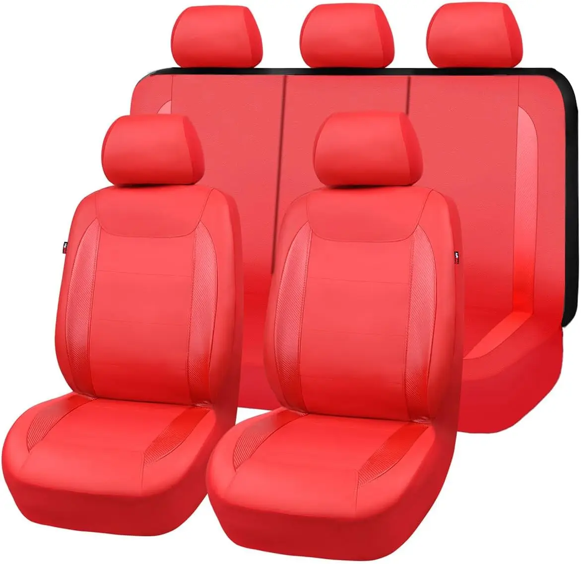 

Waterproof Faux Leather Car Seat Covers, Carbon Fiber Style, Full Set 8PCS, Front & Rear