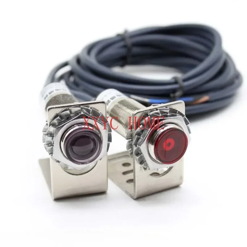 

M12 M18 Laser Visible Light Sensor Thru-beam Photoelectric Switch 20 Meters Adjustable 6-36VDC IP67 200mA NPN PNP NO NC