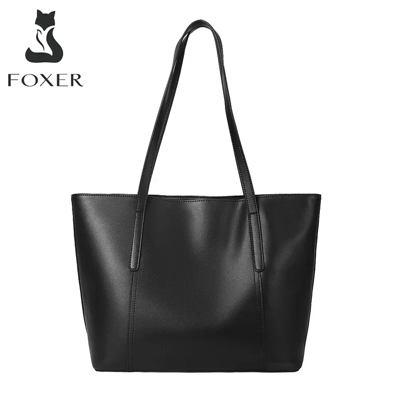 bolsa de couro foxer split para mulheres totes commuter grande capacidade bolsa composta versatil bolsa de escritorio moda senhora 01