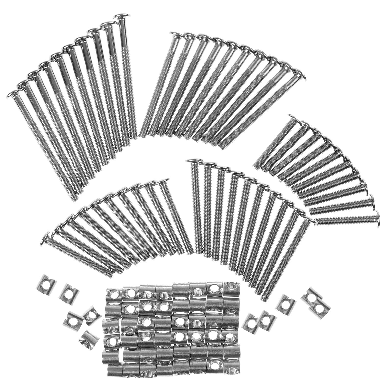 

1Set Nickel Plated Flat Head Furniture Screws Hex Internal Crib Hardware Replacement Kit Bed Screws Replacement Bolts Set