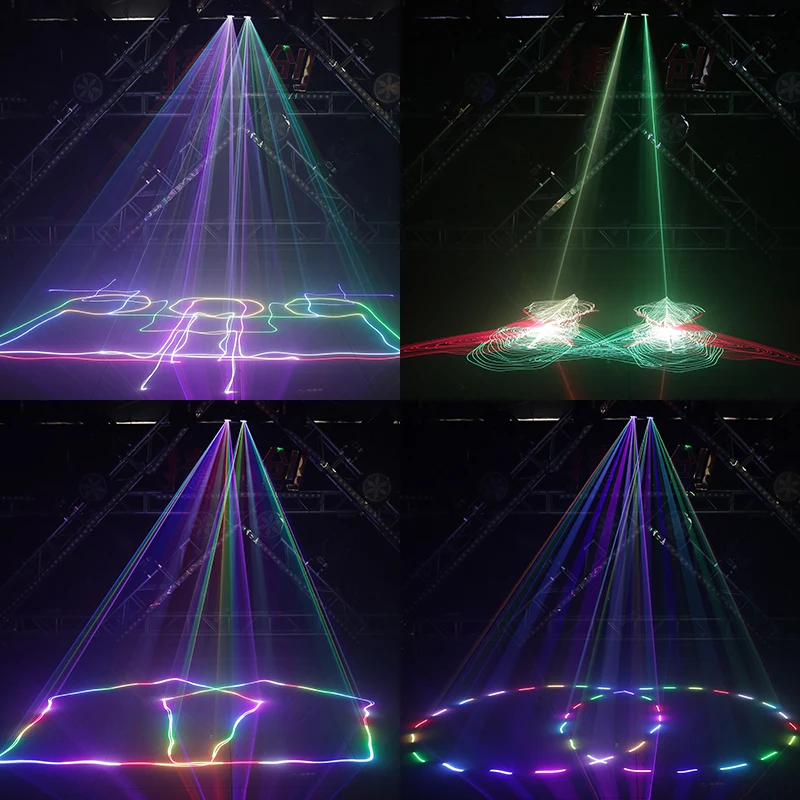 Imagem -03 - Jcdg-rgb Laser Beam Scanner Projetor Dual Lens dj Party Casamento Bar Luz de Palco dj Disco Aplicar Dmx 512