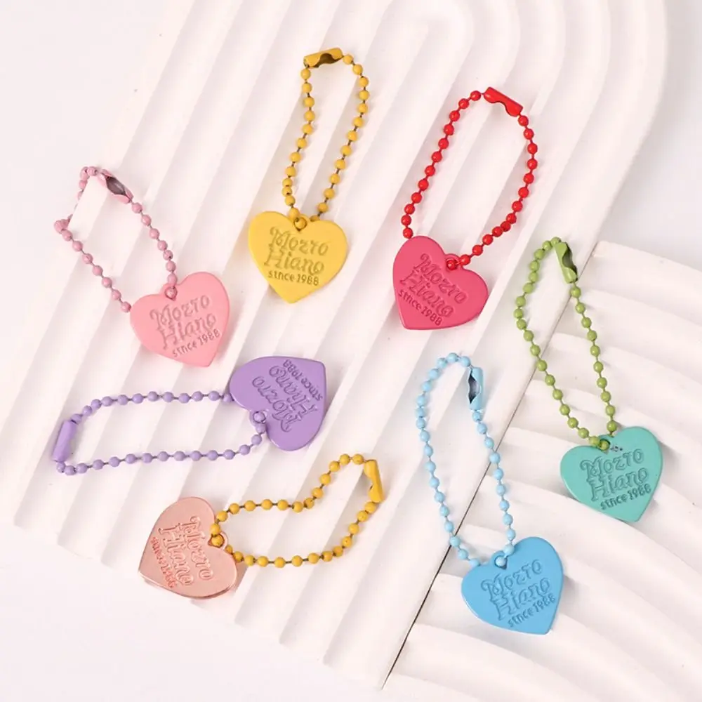 Portable Colorful Heart Keychain Fashion Y2K Love Pendant Keyring Kawaii Creative Bag Key Chain Car