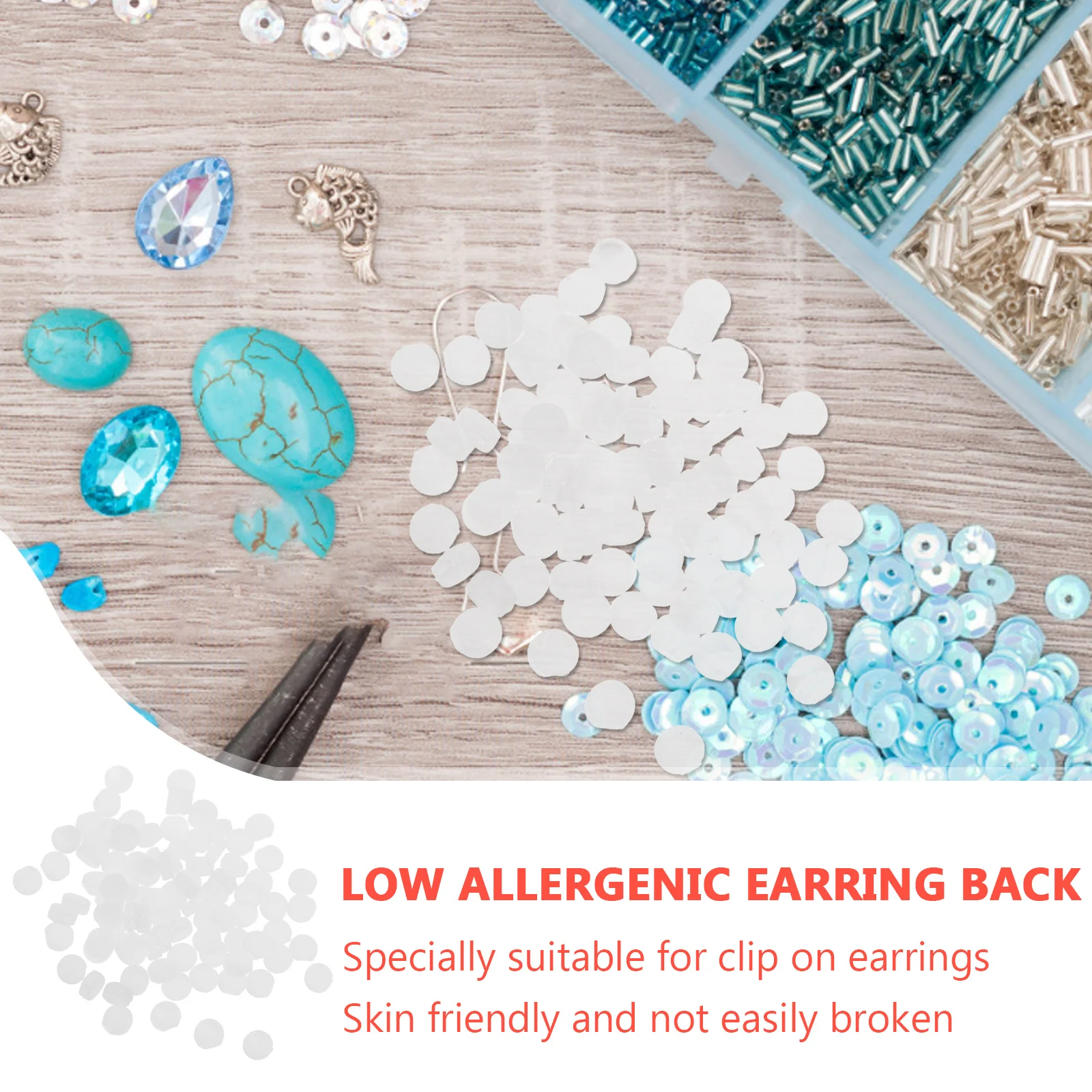 

100Pcs Clear Silicone Earring Backs Pads for Clip Earrings Comfortable Anti-Slip Lightweight Ideal for All Day Wear Anywhere