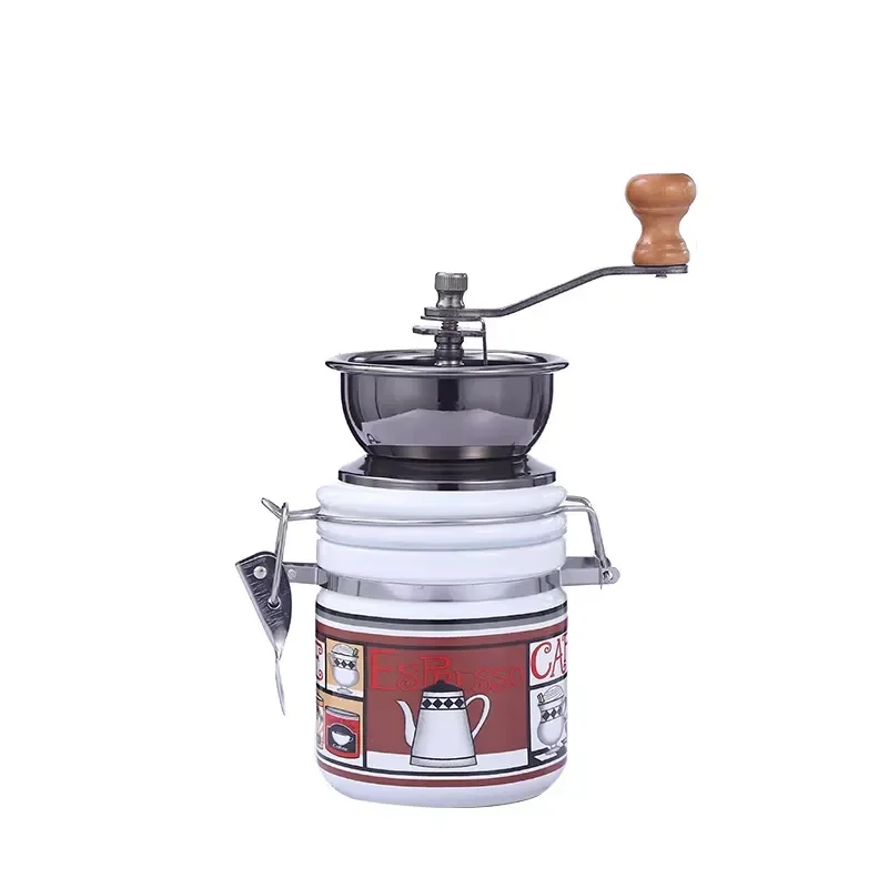 Classic retro portable manual coffee grinder, ceramic case, 40g capacity, dual function, suitable for coffee beans and