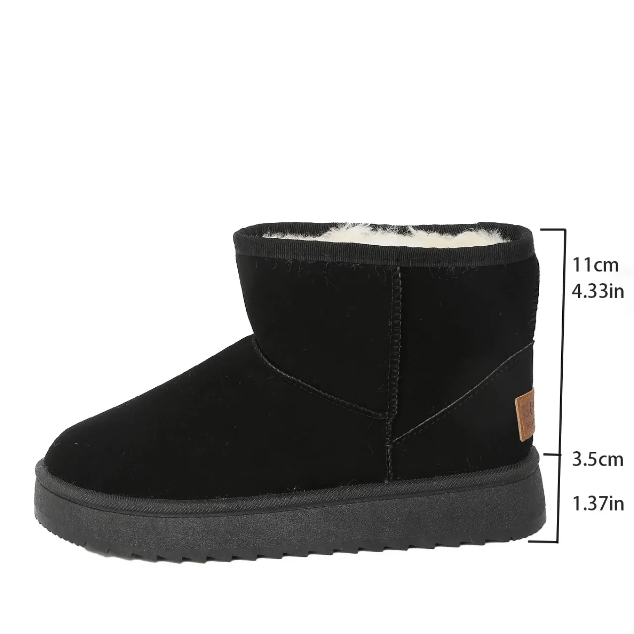 Bottes de neige courtes marron pour femmes, chaussures à plateforme, taille de poussée, bottes de rinçage, imperméables et chaudes, nouvelle mode, hiver