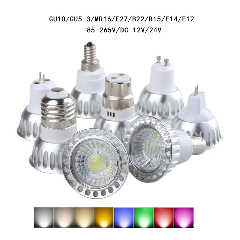 E27 E14 MR16 GU10 B22 Dimmable 10W E12 Lampada LED Spotlight Bulb 110V 220V Bombillas Lamp LED COB Lamps Lampara Spot Light