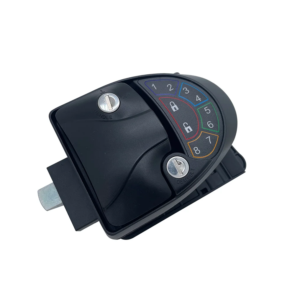 Keyless Entry Door Lock with Keypad for RV Trailer Camper Vans Motorhome Black Zinc Alloy Heavy Duty Digital Code Lock