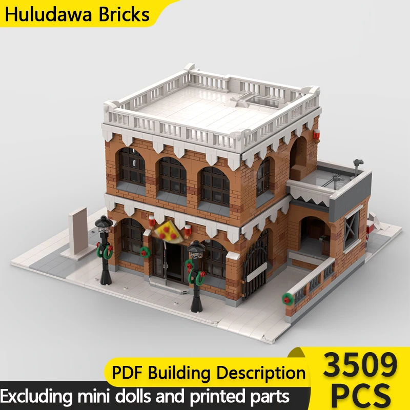 

Модель City Street View MOC, строительные кирпичи, зимние деревенские магазины, модульная технология, детские праздничные подарки, сборные игрушки, костюм