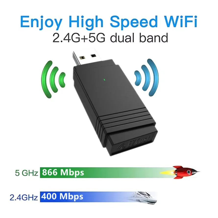 2-в-1 USB WiFi Bluetooth-адаптер 1300 Мбит/с 2,4G/5 ГГц двухдиапазонный Wi-Fi ключ высокоскоростной беспроводной сетевой приемник портативный ПК