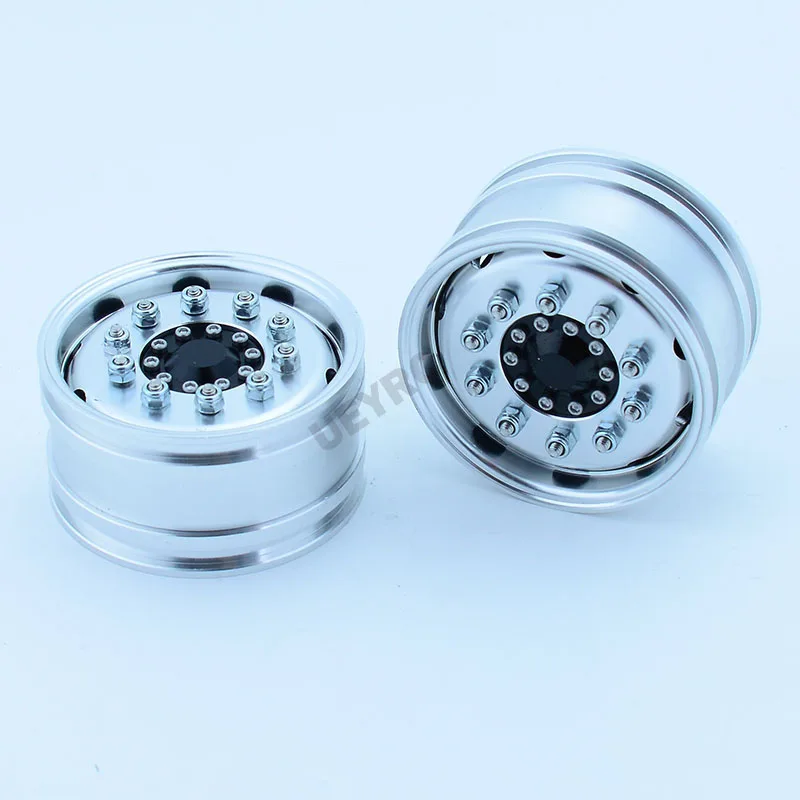 2pcs 1:14th Scale Metal Width 25mm Wheels Hub Rim for Tamiya RC Dump Truck SCANIA 770S R620 VOLVO BENZ Arocs MAN TGX LESU Car