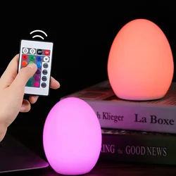 LED Night Light Colorful Silicone LED Luminous Egg Lamp Children's Toy Light Sleeping Bedside Night Lights