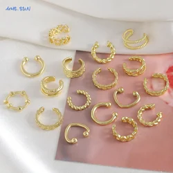 SUNSLL 4/5/6pcs Simple Gold Color No Piercings Geometric Clip Earrings For Women Trendy Fake Cartilage C Ear Cuff Jewelry