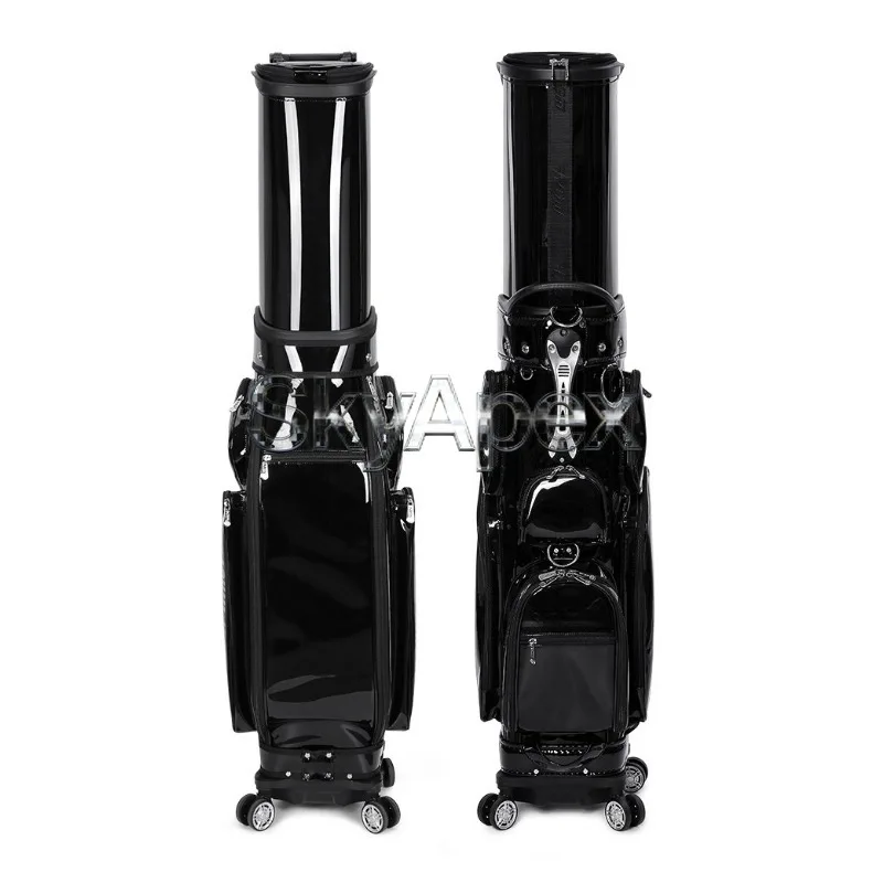 Holographic Telescopic Golf Bag For Women Waterproof Four Wheel Flat Rolling Air Travel Golf Club Bag Smooth Silent Wheels