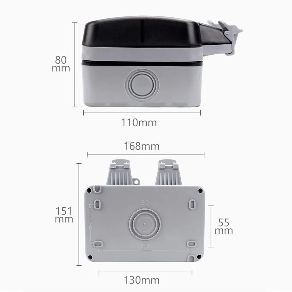 Imagem -03 - Prova de Intempéries Engrossado Soquete de Parede com 5m Extensão Fio uk Plug para Sala Molhada Jardim ao ar Livre Área Ip66 à