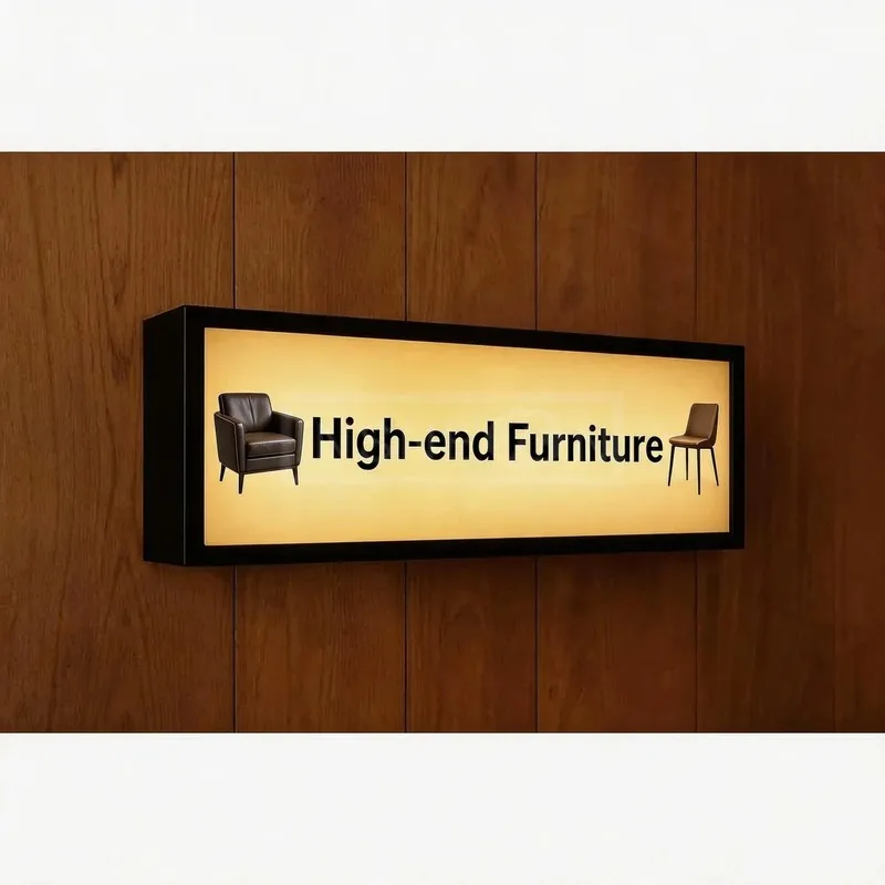 Custom Luminous Logo Letters LED Signboard Business Advertising High-end Furniture Personalized Light Box Wall Cafe Neon Panel