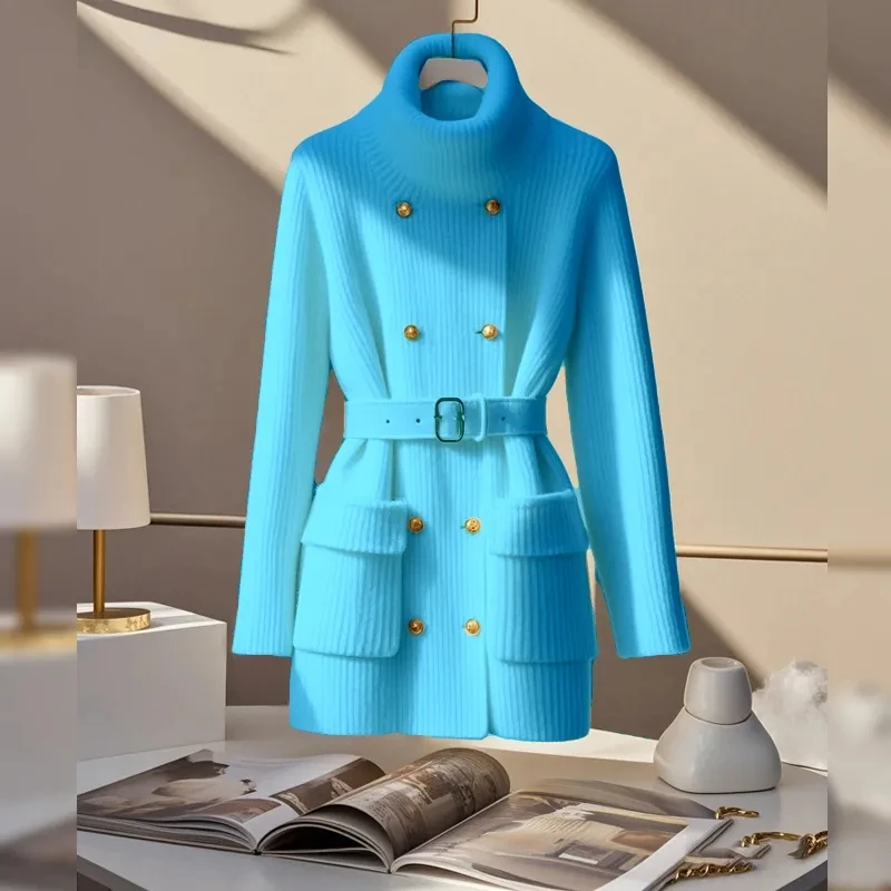 

New Women's Knitting Pullover Sweater 2025 Autumn Winter Unique Temperament Ladies Jumper Elegant Loose Femme Bottoming Tops