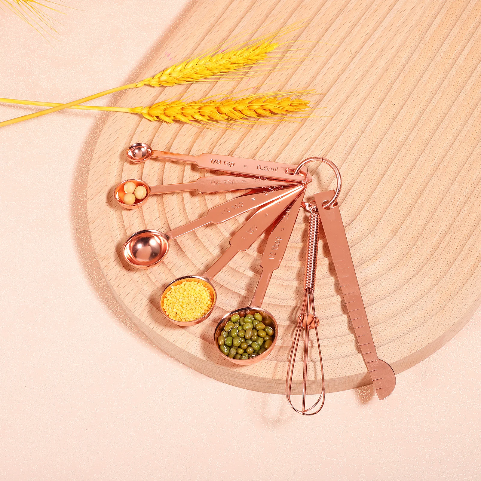 

4pcs Measuring Cups Spoons Set Stainless Steel Baking Tools For Kitchen Measuring Scale Rotary Whisk Cooking Utensils