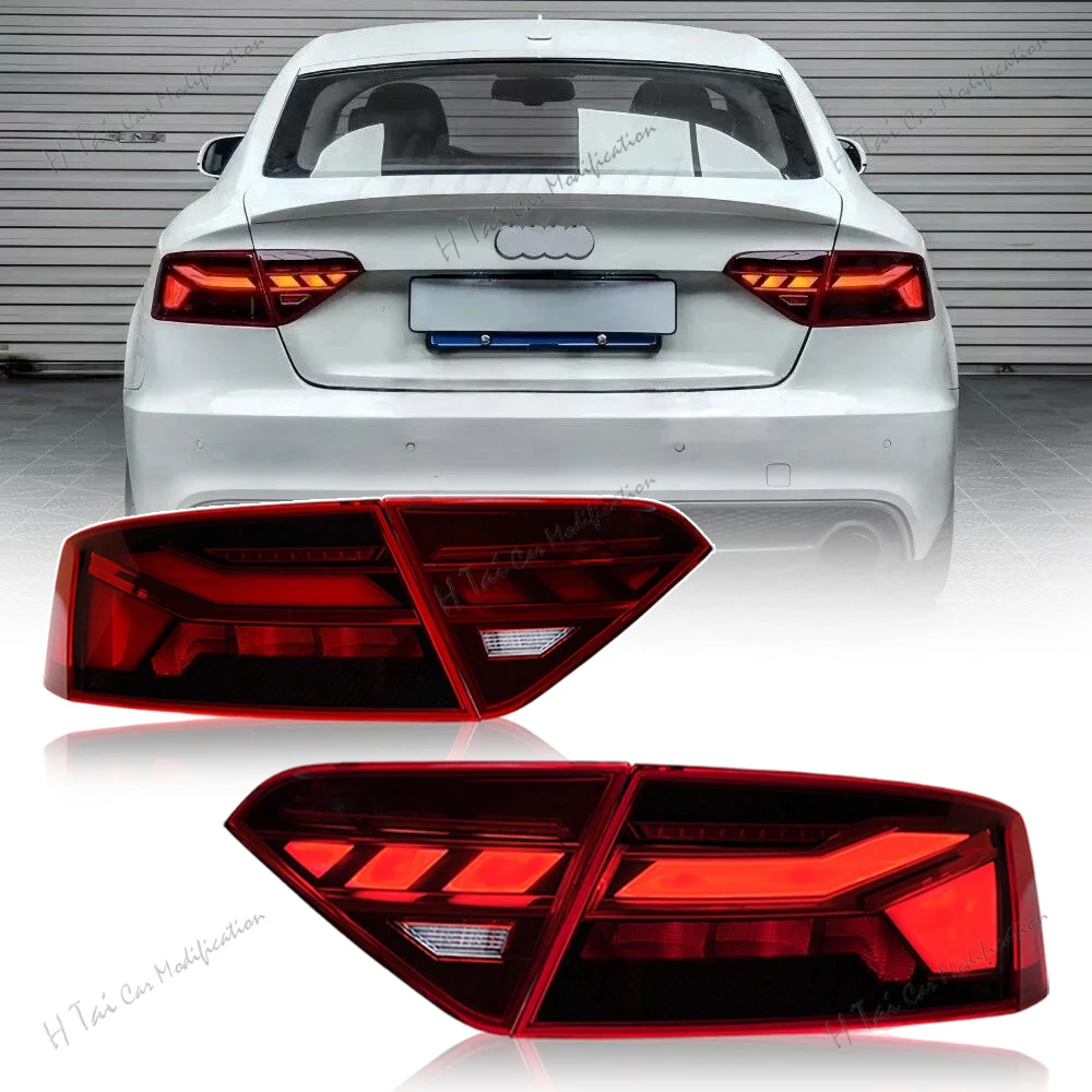 Pair Tail Light Assembly For 2008-2011 2012-2016 Audi A5 LED Tail Lights Tail Lamp Brake lights Driving Lights Reversing Light