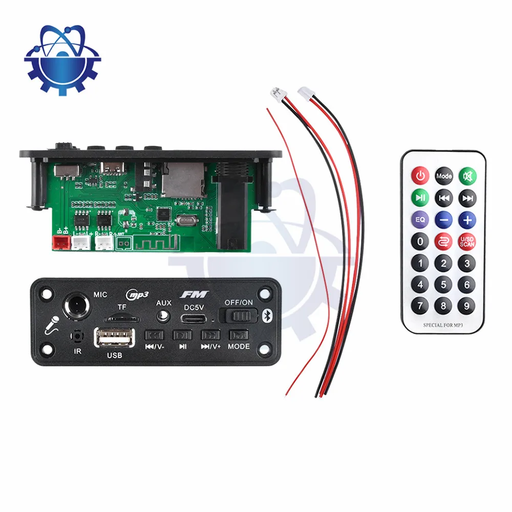 MP3 Bluetooth Amplifier Decoder Board 2x3W with Mic Socket MIC Bluetooth 5.3 Lossless U Disc TF Card AUX Player