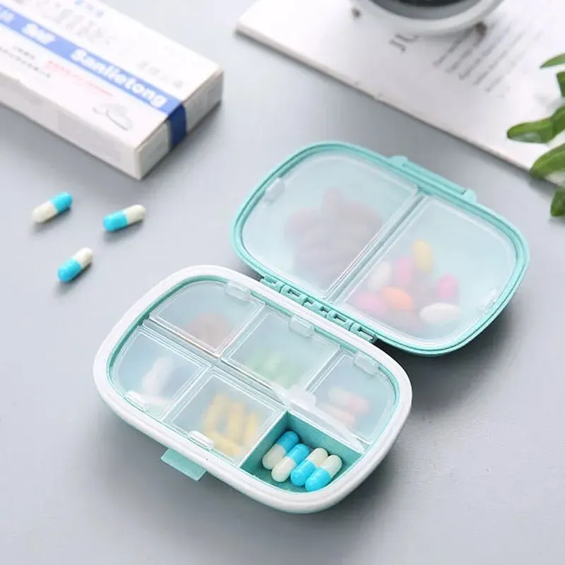 Mini Travel Medication Organizer Easy To Clean And Refill Pills Protects Pills From Moisture Multi-Purpose Storage Box