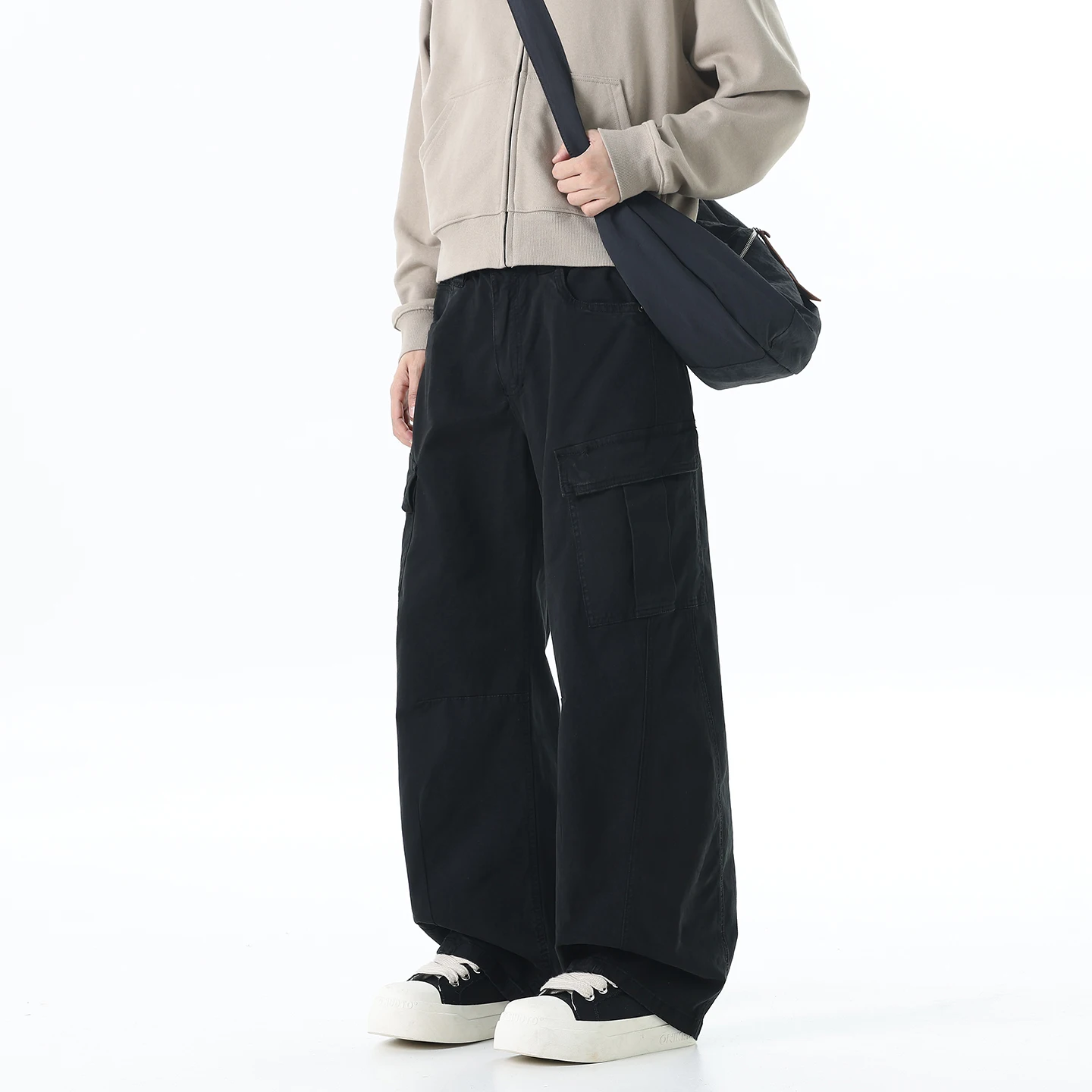 

Мужские повседневные свободные длинные брюки для активного отдыха, модные рабочие брюки с большими карманами, стильные брюки премиум-класса