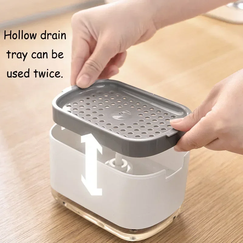 เครื่องจ่ายสบู่เหลวผงซักฟอกในครัวความจุขนาดใหญ่จานสบู่Dispenserอุปกรณ์ครัวอ่างล้างจานจานโฟมFIXTURE Home