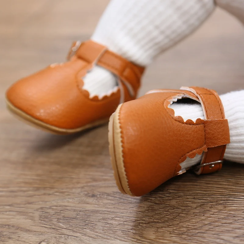 

Baby Shoes Newborn Boys Girls Classic Leather Rubber Sole Anti-slip First Walkers Infant Toddler Spring Autumn Casual Shoes