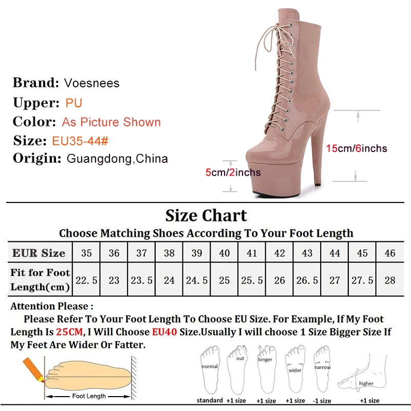 Hot Fashion Sexy Knight Female 6 Inch High Heel Platform Ankle Boots for Women Autumn Winter Shoes 15cm Black Pole Dancing Boots