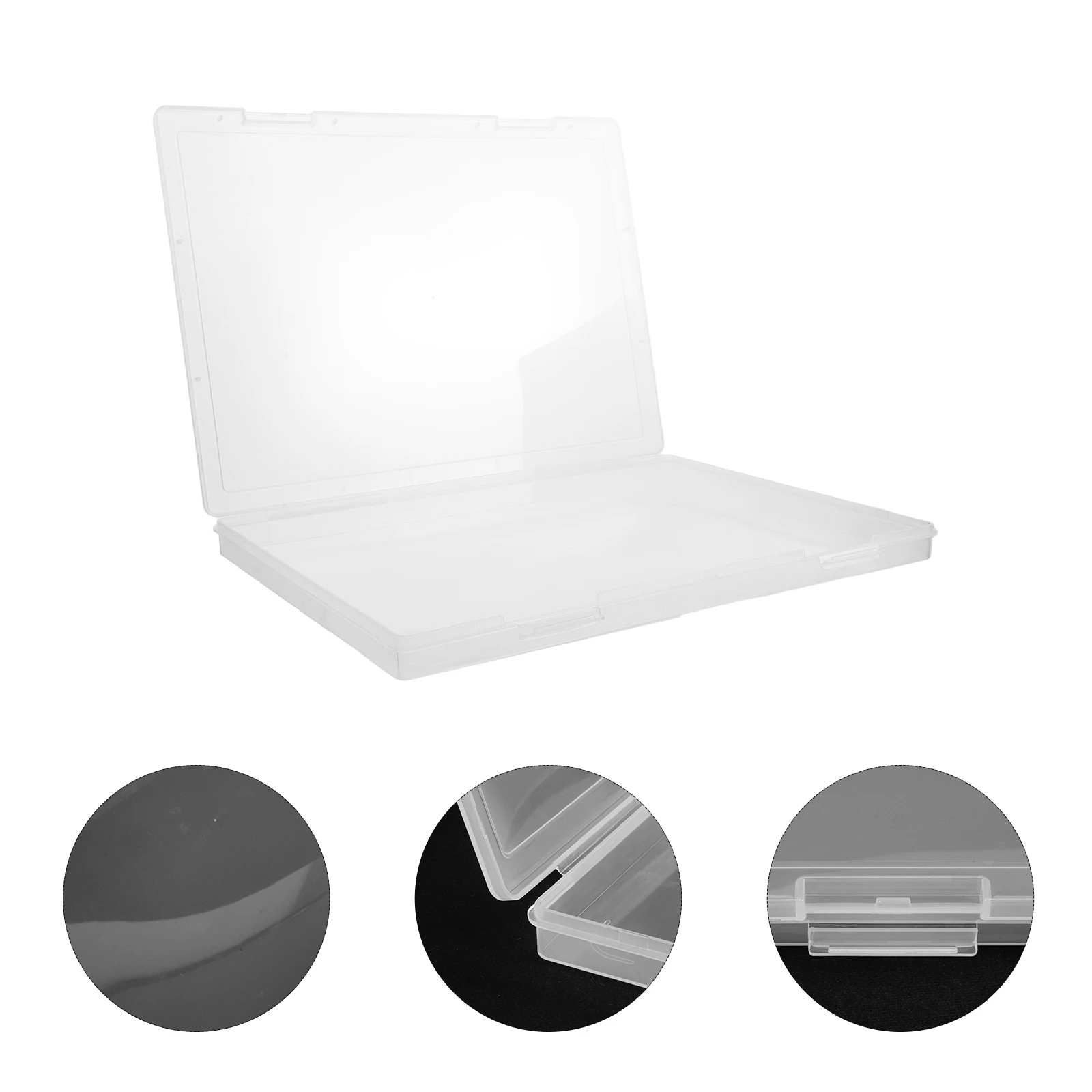 

Plastic Document Organizer Organized Clear Rectangular Storage Box A4 Organizing Box PP Waterproof Dustproof Organizer Storage