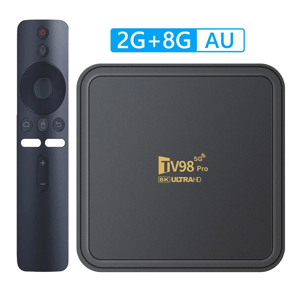 Boîtier Smart TV TV98 PRO RL H313, Android 14.0, 8K, Façade, Core 2.4G, 5G, Touriste, WiFi, Télécommande Vocale BT, Lecteur MultiXXL, Décodeur