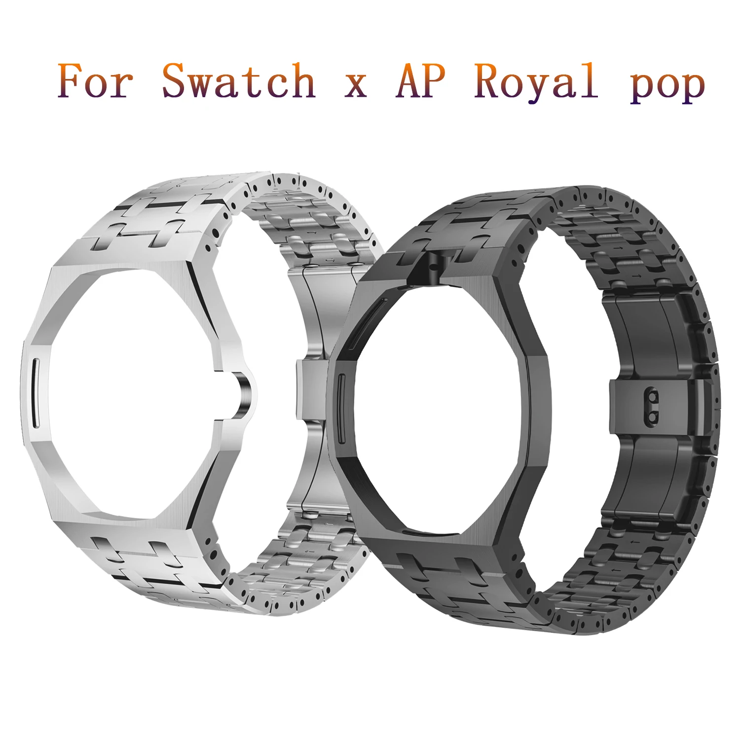 

Watch Bands For Swatch X AP Royal POP watch Band Stainless Steel Metal Wrist Strap Man Luxury Bracelet For Swatch AP Royal pop