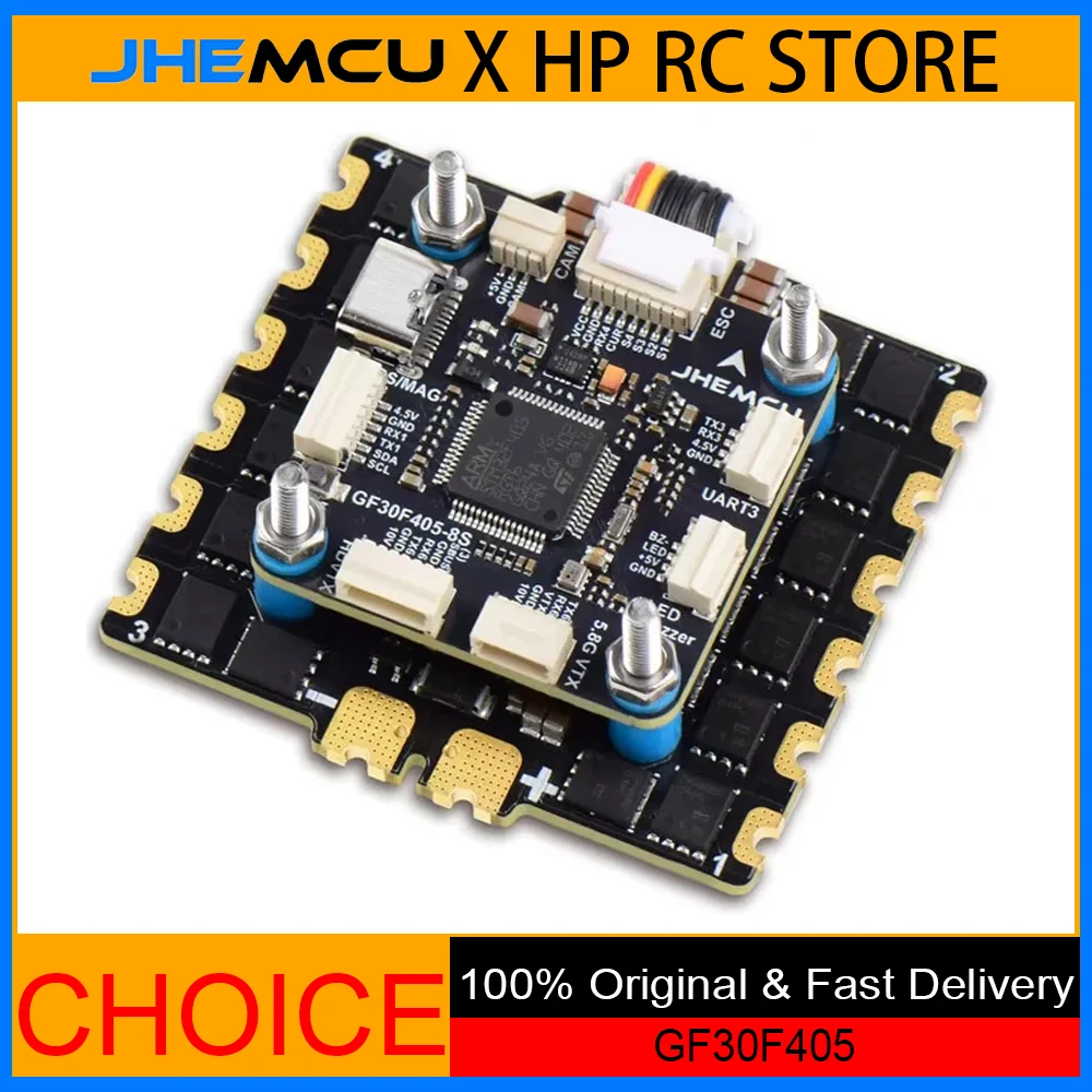 JHEMCU GF30F405 FC z ICM42688P i 90/110A ESC – 3-8S LiPo do dronów FPV dalekiego zasięgu