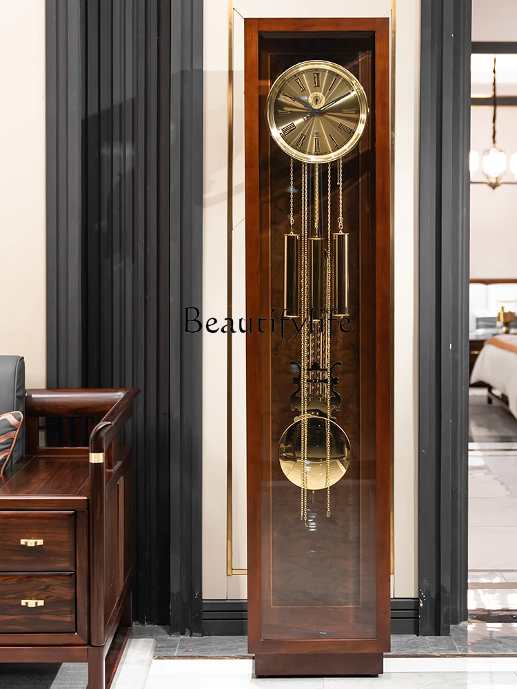 

German Hermle New Chinese Retro the Grandfather Clock Living Room Villa Clock Mechanical Large Pendulum Clock