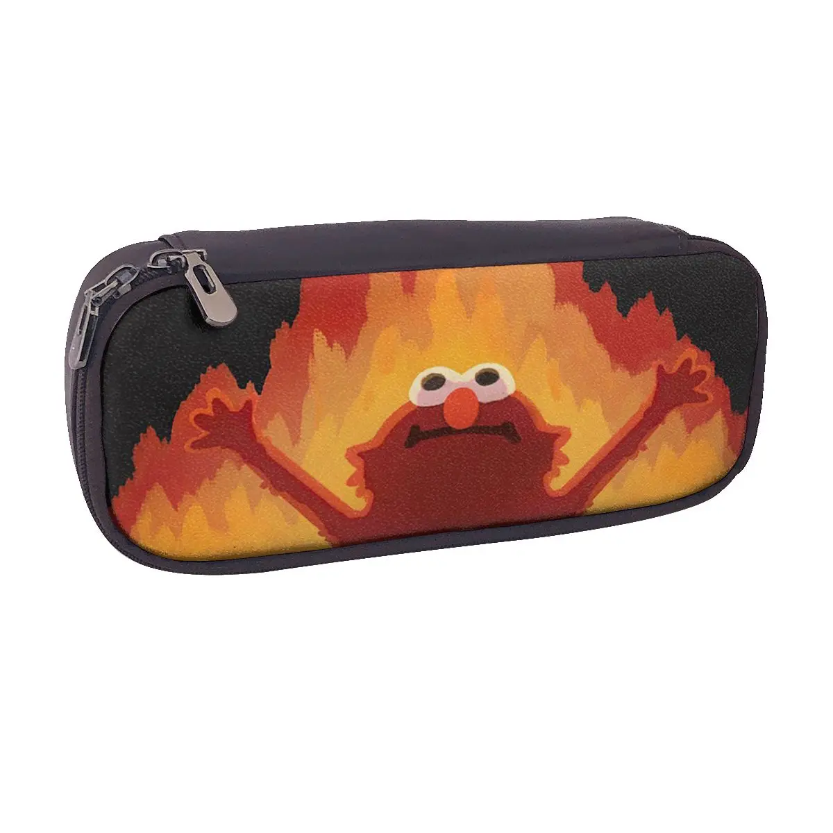 Кожаный пенал Hellmo Elmo On Fire для мальчиков и девочек, школьный пенал-коробка, сумка для канцелярских принадлежностей, держатель для ручек