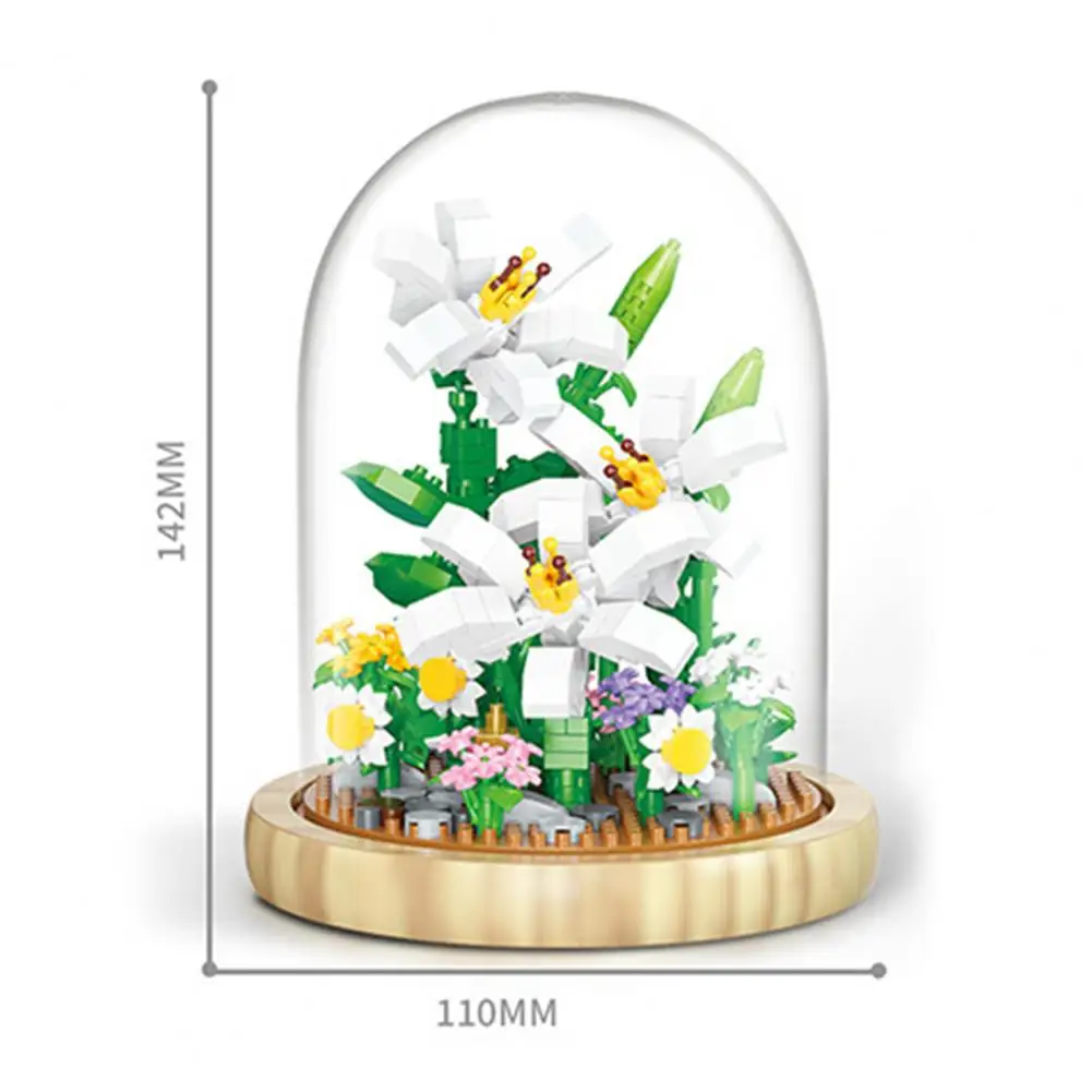 Excellent Smooth Surface Precision Casting Cute Pot Plants Building Toy No Smell Building Bricks Birthday Favors