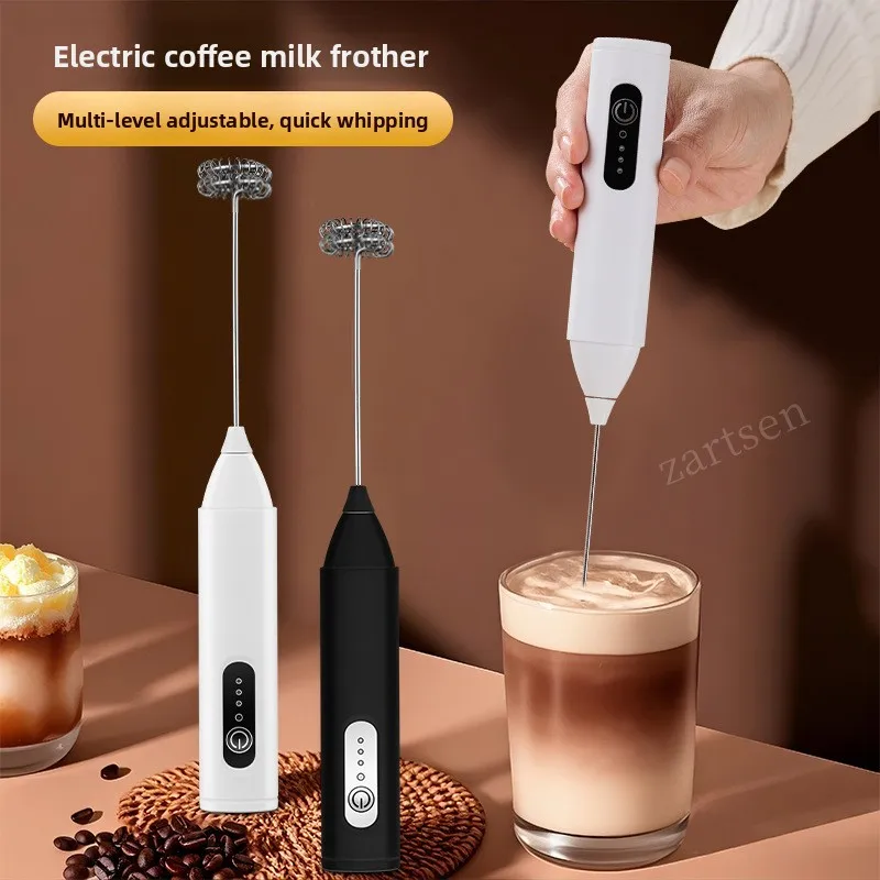 Drahtloser Milchaufschäumer, elektrischer Typ-C-Handmixer, Mini-Kaffeemaschine aus Edelstahl, Schneebesen, Mixer für Kaffee, Cappuccino, Creme