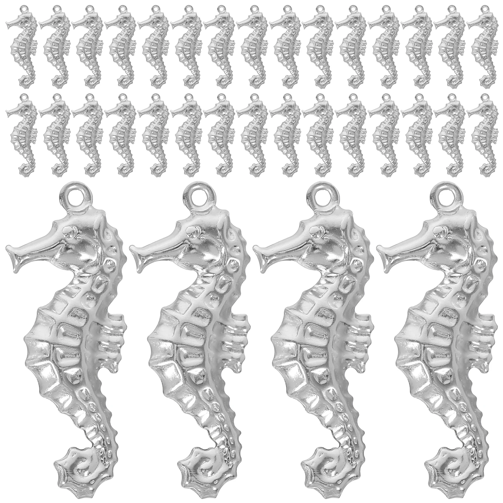 

50 шт. кулон с морским коньком: подвески в виде животных из нержавеющей стали для ожерелья своими руками, браслетов, пляжных летних ювелирных изделий