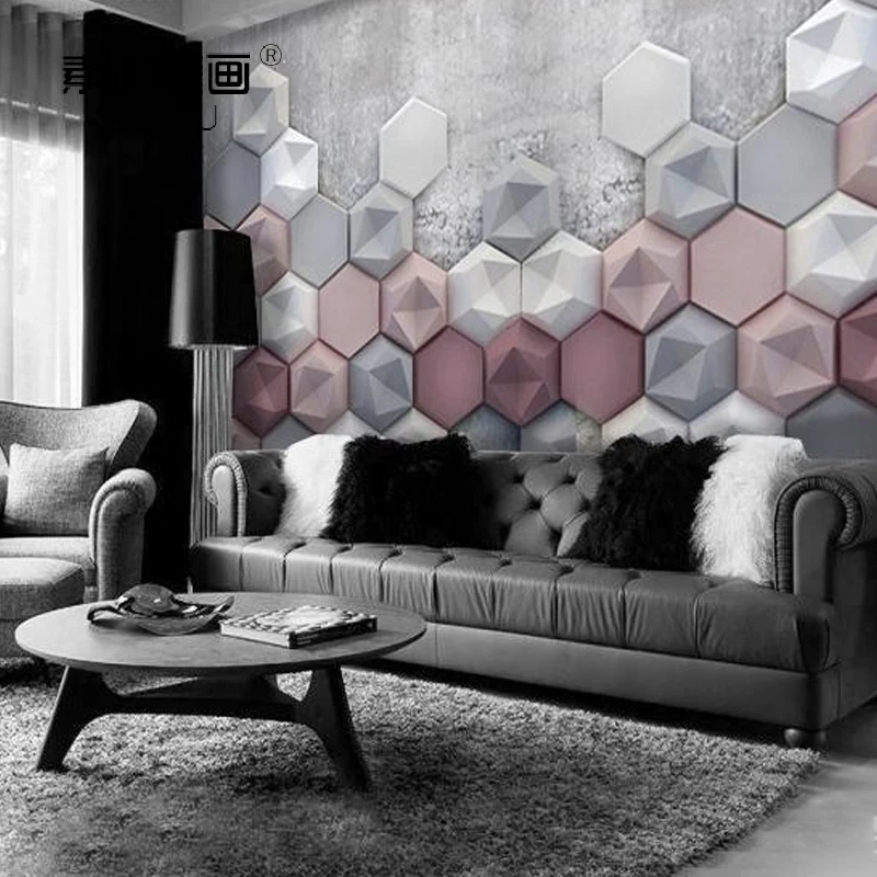 custom 3D living room sofa TV background wall relief Abstract geometry wallpaper bedroom modern personality mural dining room 8d