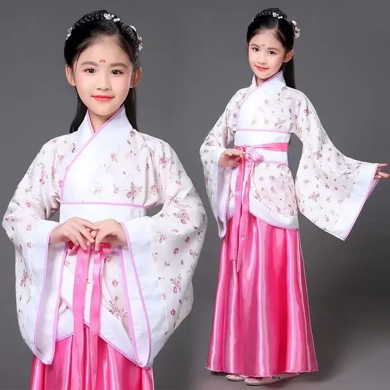 Disfraz chino antiguo para niños, vestido Hanfu de siete Hadas, ropa de baile folclórico, vestido tradicional chino para niñas