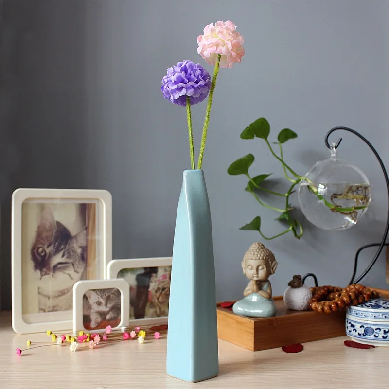 Macaron Ceramic Flower Vase Ins Plant Bottle Porcelain Bottles Bedroom Tabletop Decor Ornament Office Living Room Vase Ornament