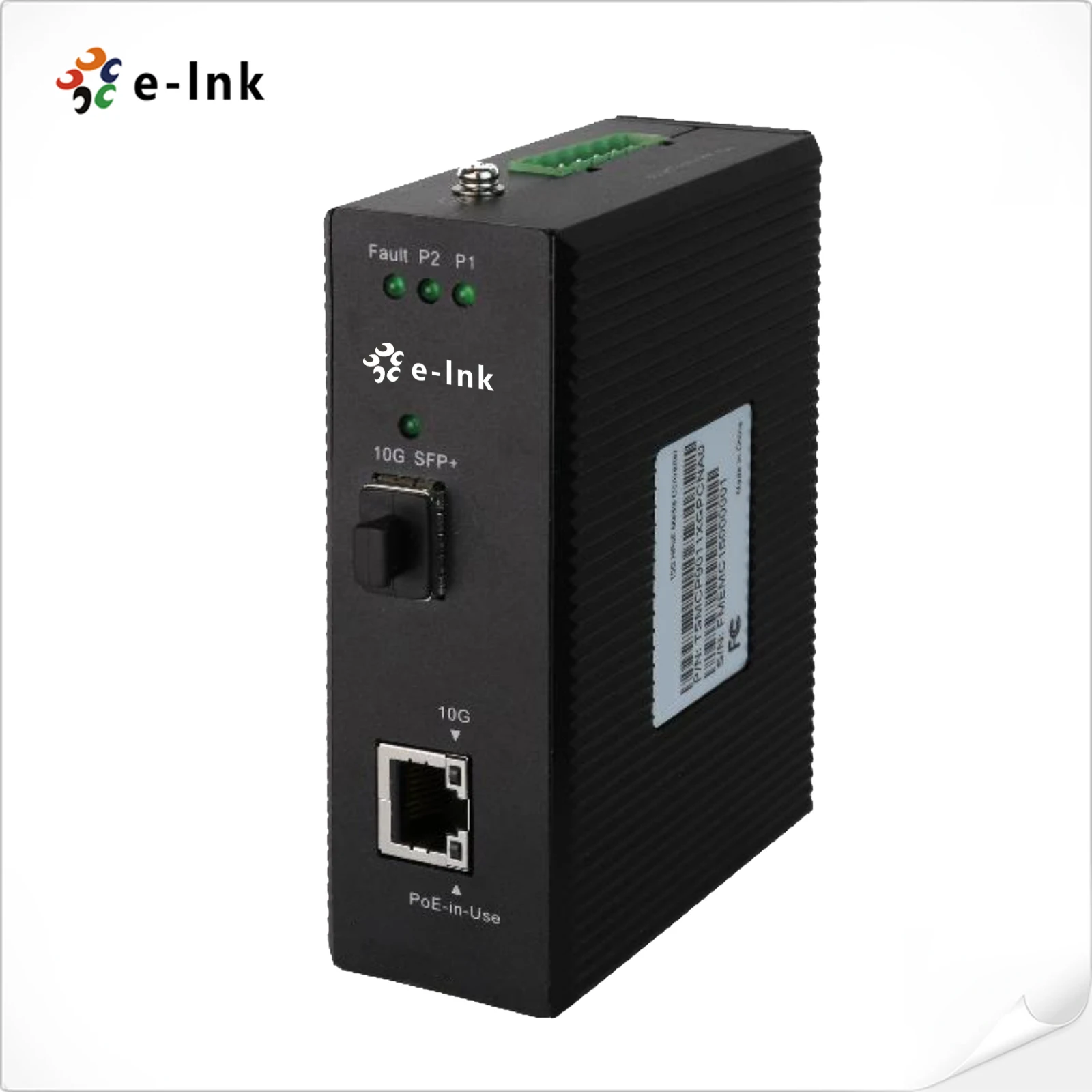 Industrial 10GBase-X SFP+ Fiber to 10G 5G 2.5G 1G 100M Base-T 802.3bt PoE++ Media Converter