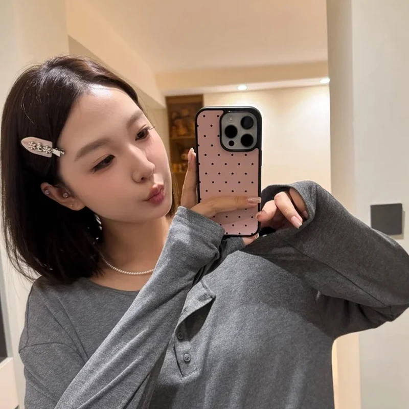 Ins الكورية الحد الأدنى موضة الوردي شاشة كاملة نجوم جراب هاتف آيفون 17 الهواء 16 15 14 13 12 11 برو X ماكس 8 7 زائد Y2K غطاء #3