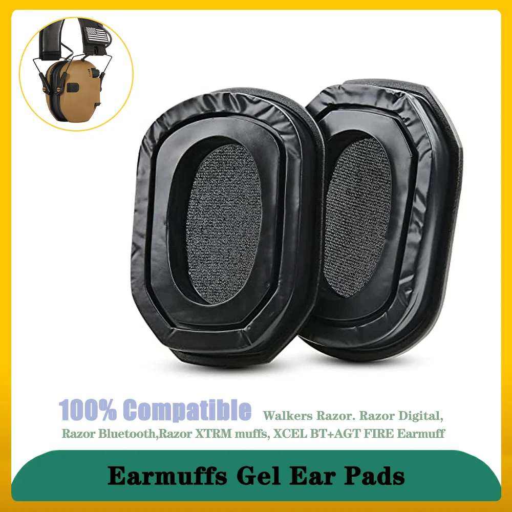 Replacement Ear Muffs Cushions Silicone Gel Ear Pad，Fit Camping Hunting Shooting Contest Noise Canceling Tactical Earmuff Update
