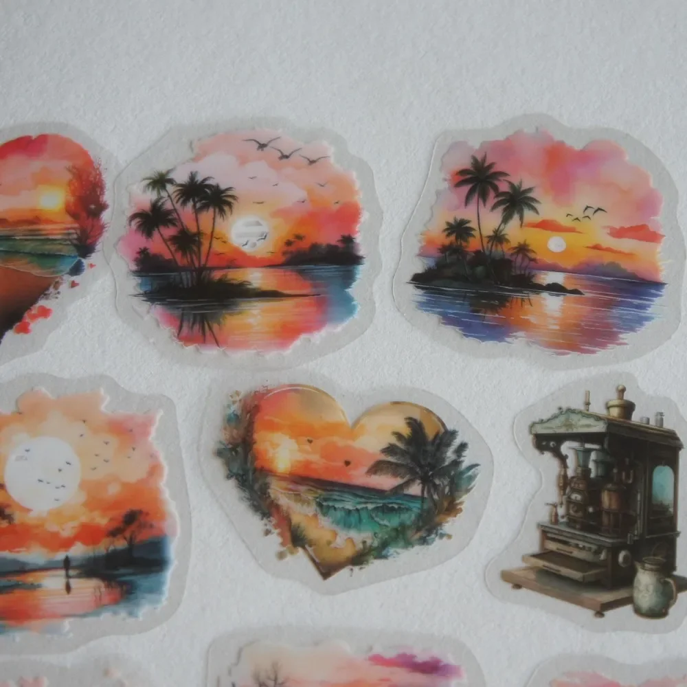 

38pcs Go on Vacation To A Scenic Spot Painting Style PVC Sticker Scrapbooking DIY Gift Packing Label Decoration Tag