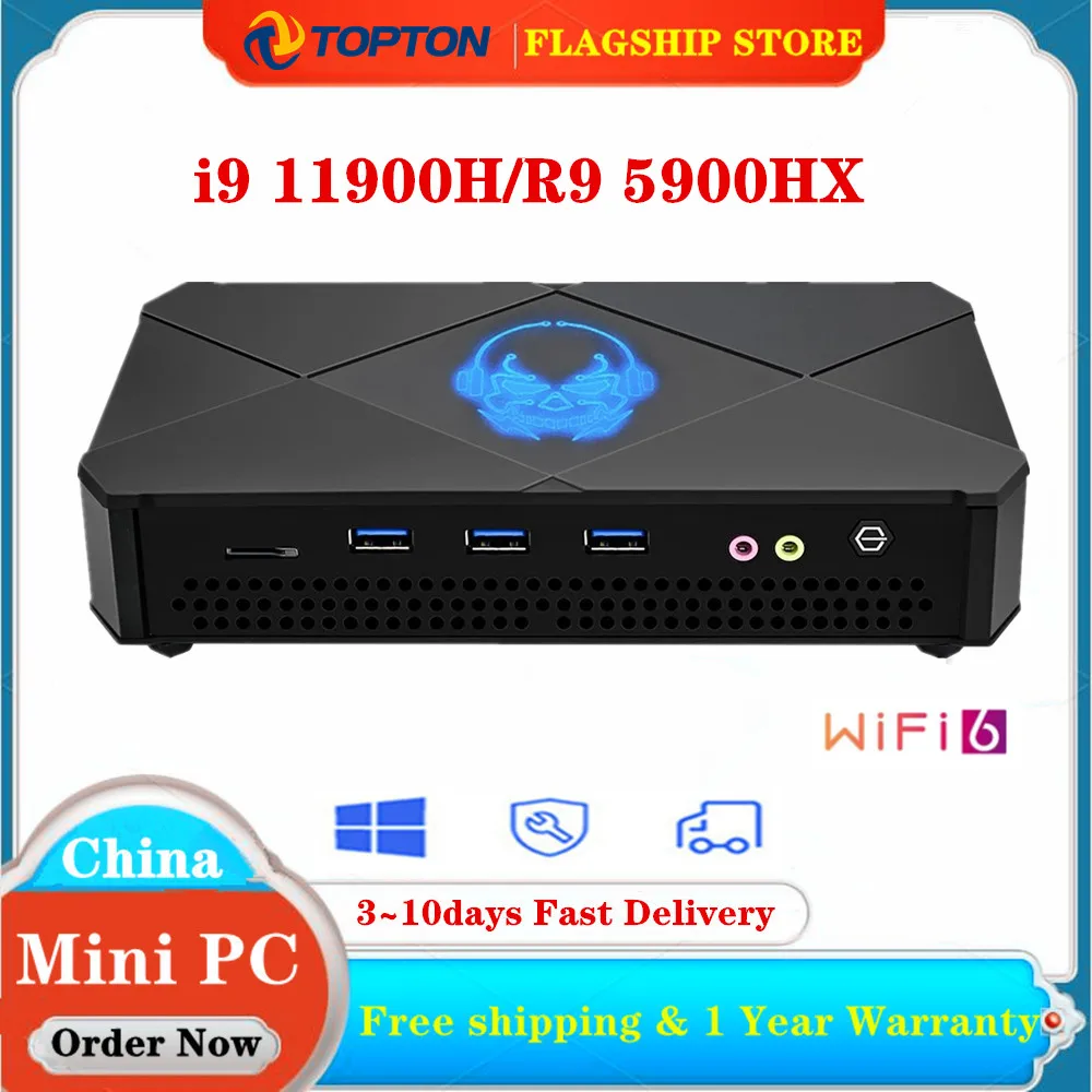 

Topton Mini PC Gamer Nuc AMD Ryzen 9 5900H 5900HX Intel Core i9 11900H Desktop PC Dual Ram Dual NVMe Gaming Computer HTPC WiFi6