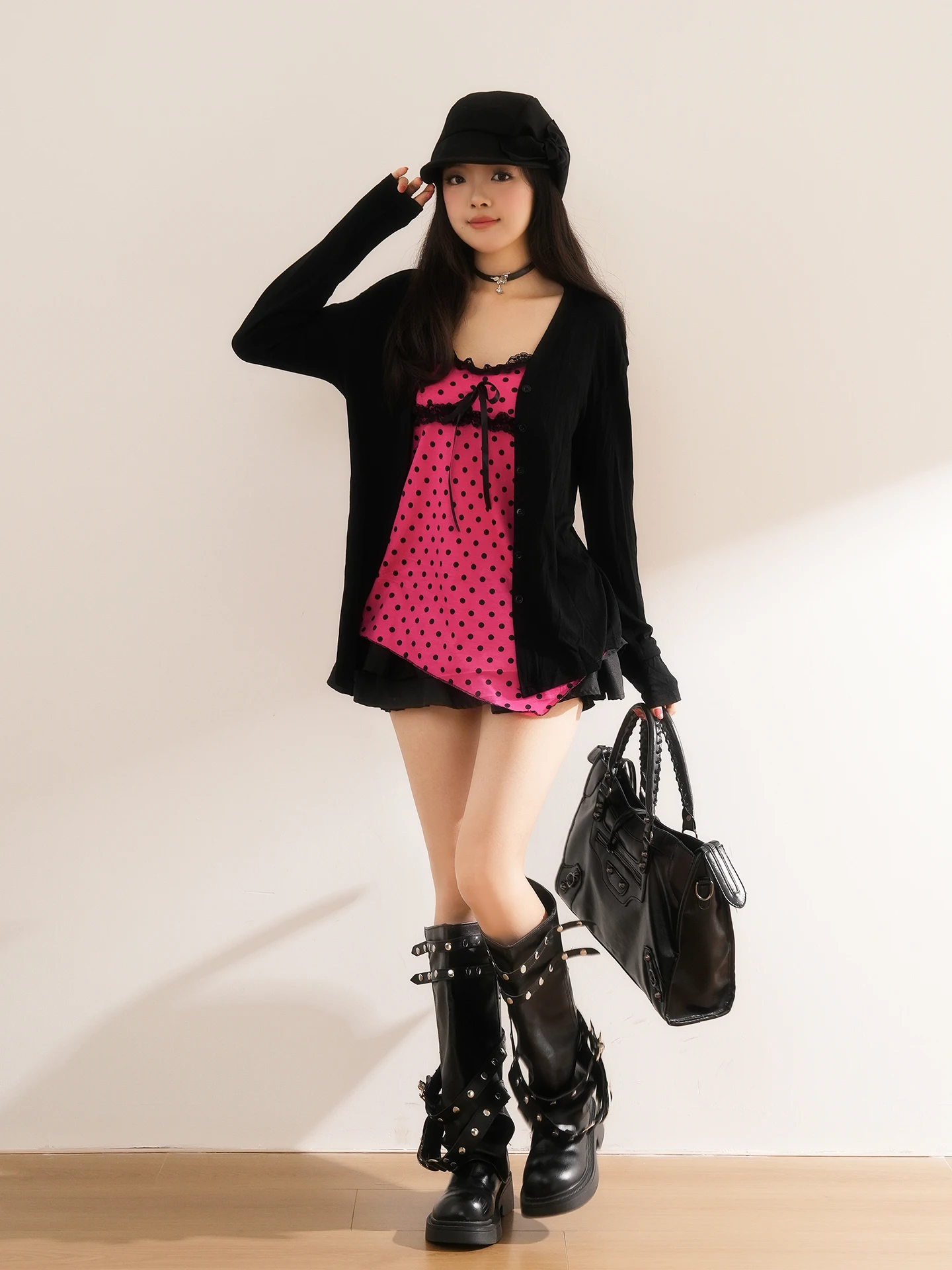 Sexy Checkered Lace Two-Piece  - Resin Vat ulasan dan harga