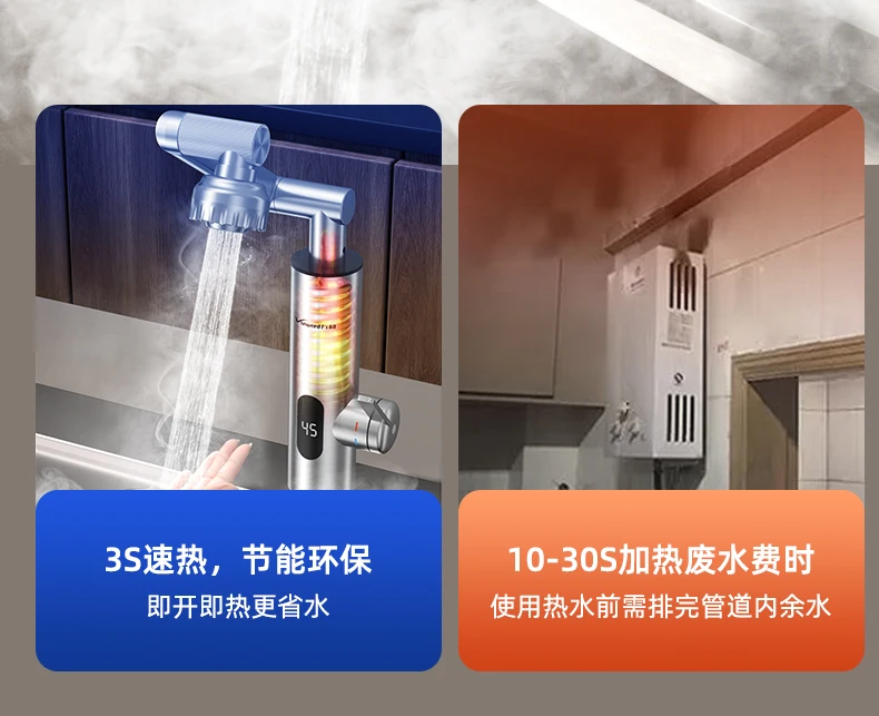 Instant Electric Faucet - Quick-Heating, 360° Swivel, Kitchen/Home Use, Hot & Cold Dual Mode