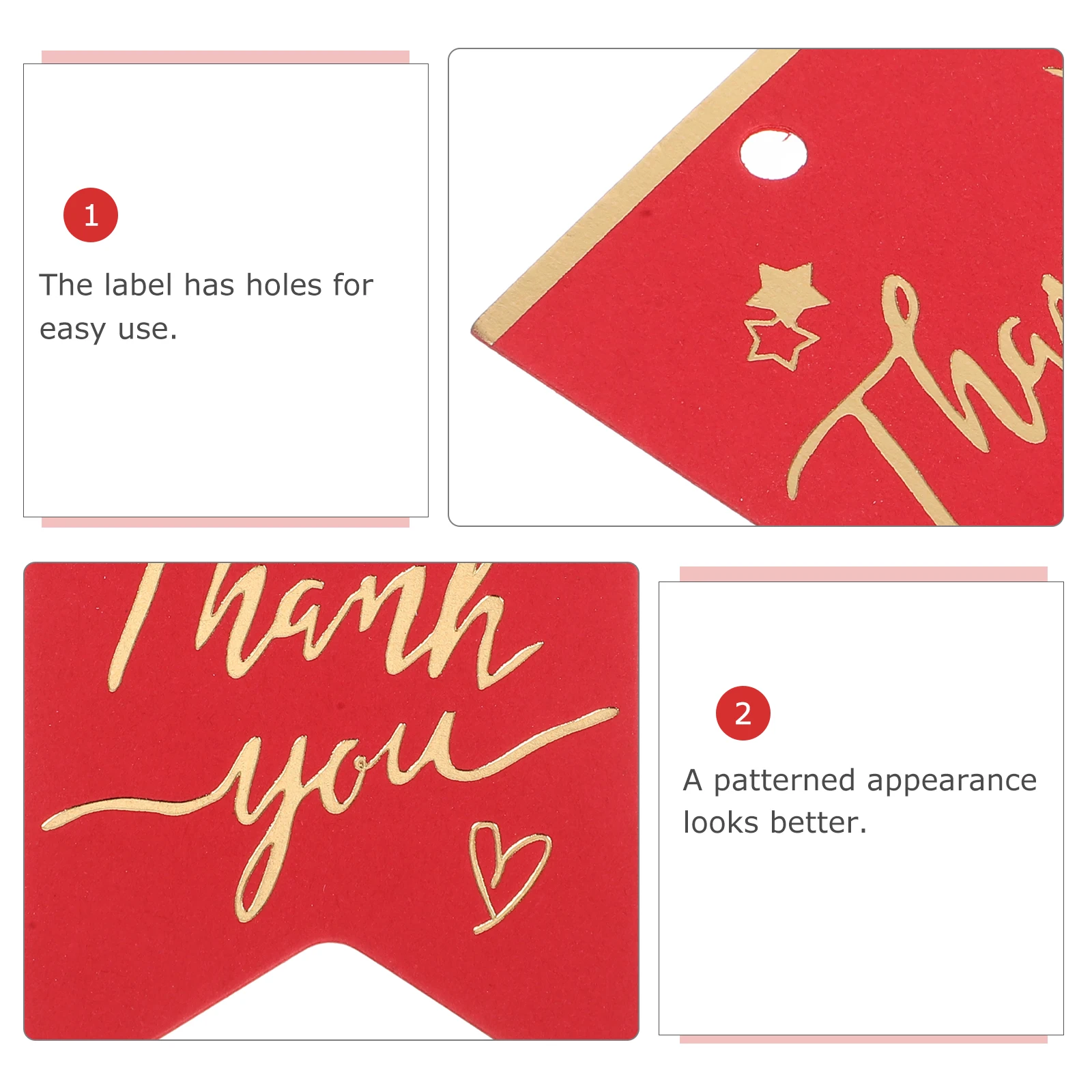 

100 Pcs Gift Wrapping Tag Bridal Shower Thank You Tags Bronzing Decorative Labels Bride