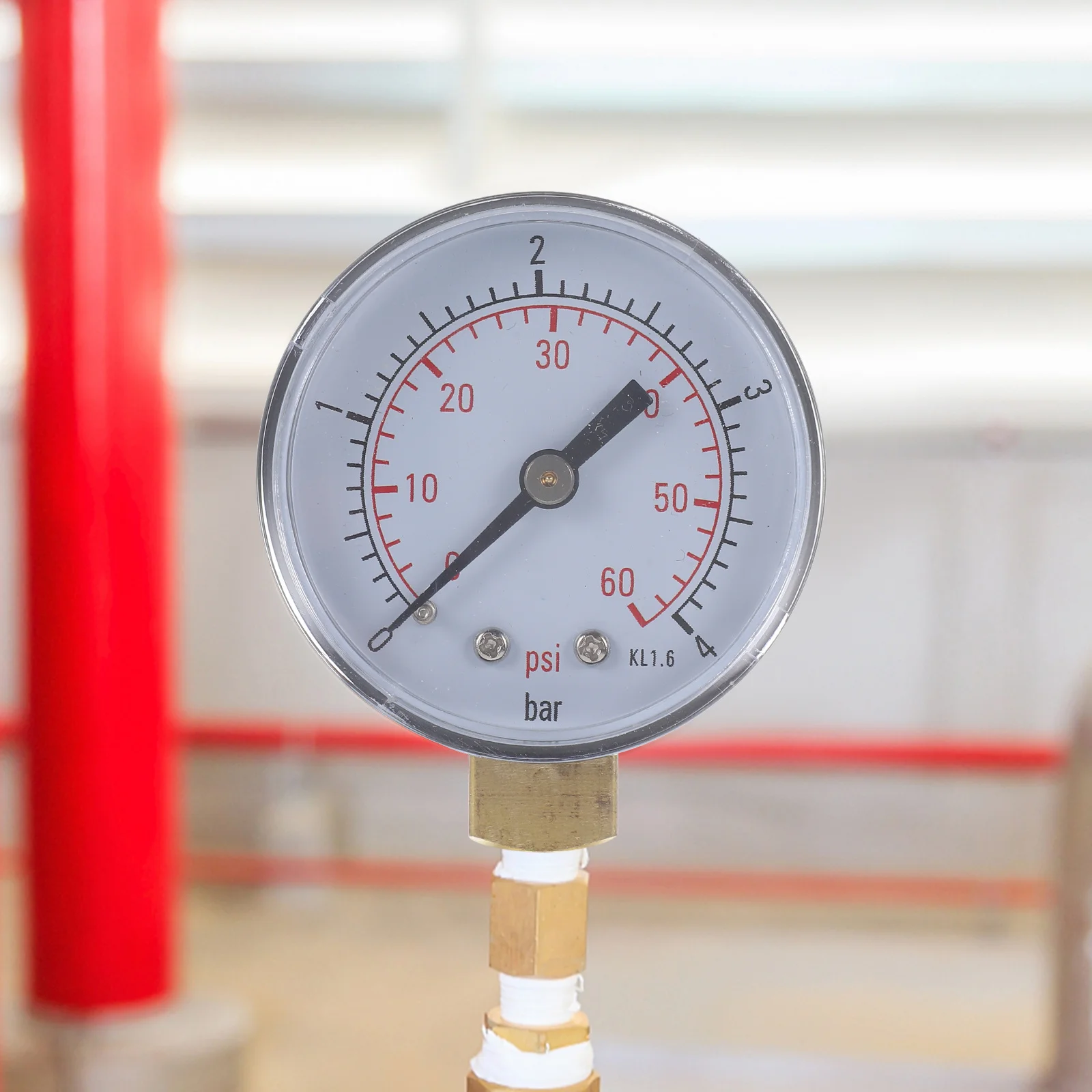 

Pressure Gauge Side Mount 50mm Diameter 0-60 Psi 0- Npt Metal Case Air Water Oil Gas Measurement Clear Marking