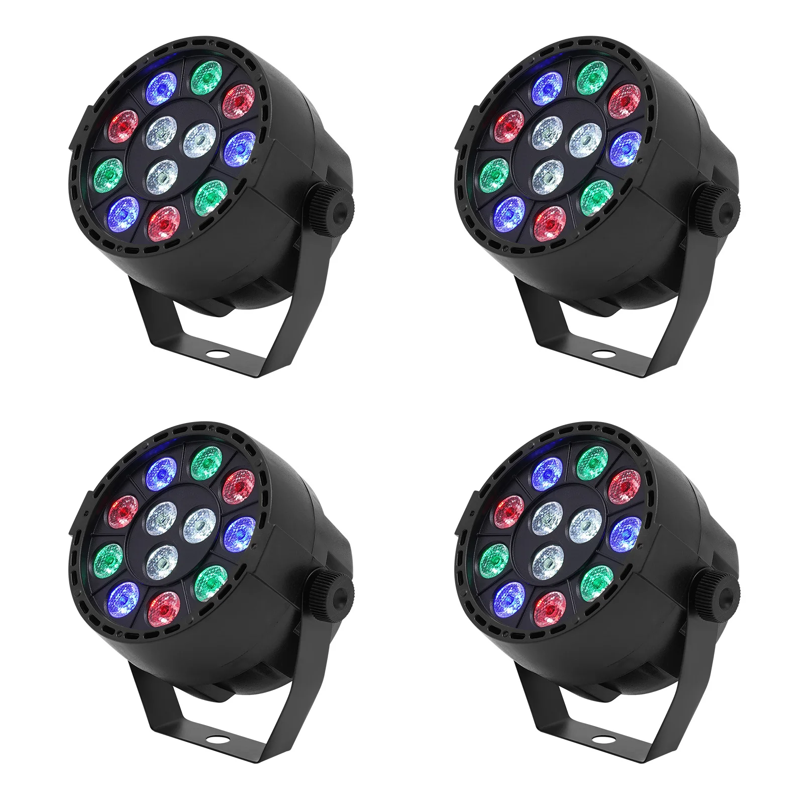 Lumière PAR professionnelle DMX512 RGBW 12 LED, 4 paquets, éclairage de scène, son actif pour fête, Bar, Club, Disco
